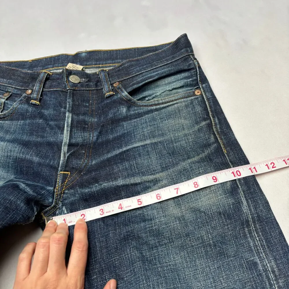 RRL Double RL Slim Fit Japan Woven Selvedge Denim Jeans Men's 30x34 Whiskering